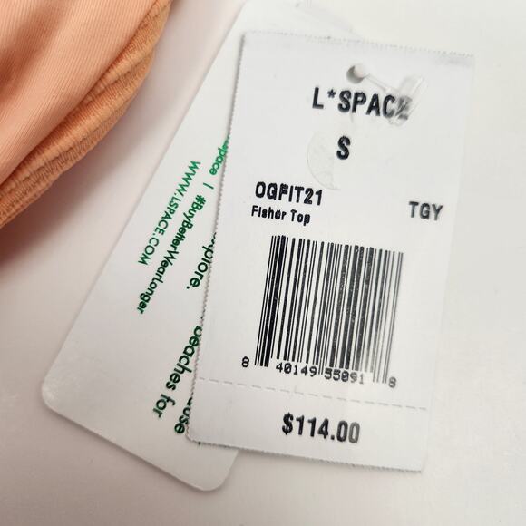 L*Space Fisher Bikini Top in Tangy Orange Size Small NWT - Picture 3 of 4
